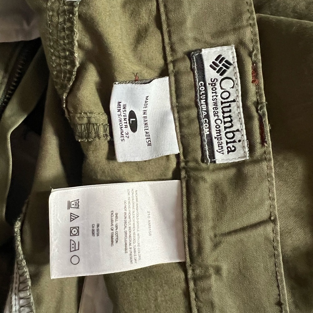 Columbia homes pants size L 32 olive green